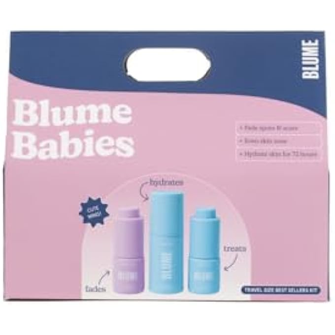 Blume BABIES TRAVEL SIZE SKIN CARE SET - ACNE & SCAR TREATMENT TRAVEL SIZE TOILETRIES - MELTDOWN ACNE FACE OIL, MILKY FADE VITAMIN C SERUM & MELTDOWN GEL MOISTURIZER - TSA-APPROVED SKINCARE SET (3 CT) - Image 1